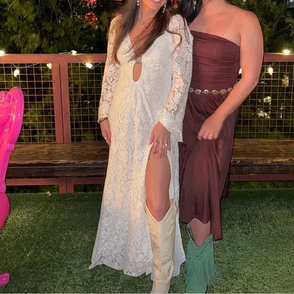 For Love and Lemons Frances Lace Maxi Dress | Small | White Boho Gown - Picture 9 of 11